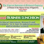 Lagos Mechanical Business Luncheon: Innovation, R&D as a Tool to Industrialisation and Economic growth to take centre stage
