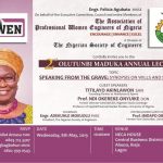 APWEN GEARS UP FOR SECOND EDITION OF OLUTUNMBI JOANNA MADUKA ANNUAL LECTURE