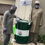 Ikeja Engineers Donate Mobile Handwashing Machine made by its Young Members to NSE Head office