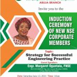 Oguntala to Speak on strategy for successful Engineering practice at NSE Abuja induction ceremony on June 12