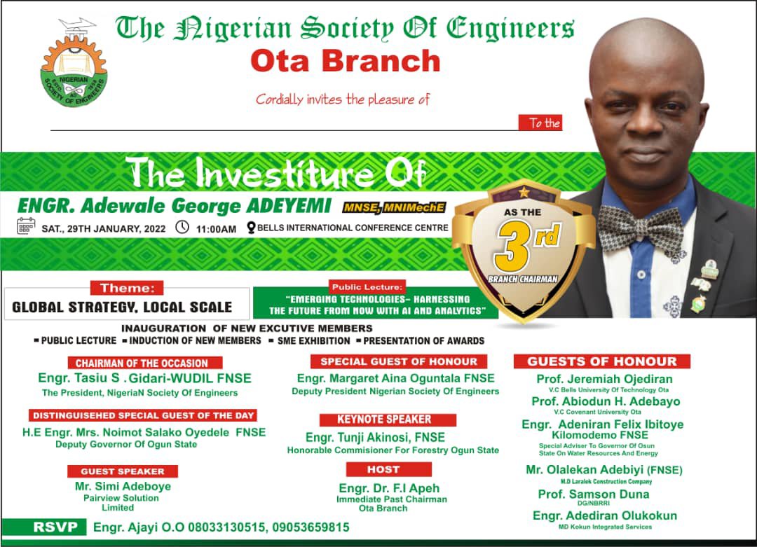 Ota sets for investiture of 3rd chairman;